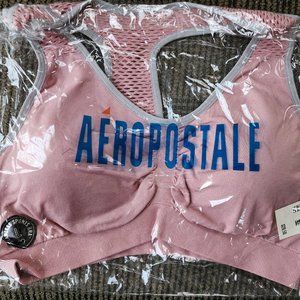 Aeropostale Seamless Padded Sports Bra SIZE LARGE, Racerback bra pink & grey
